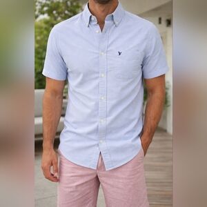American Eagle Outfitters Light Blue Casual Button Down Shirt